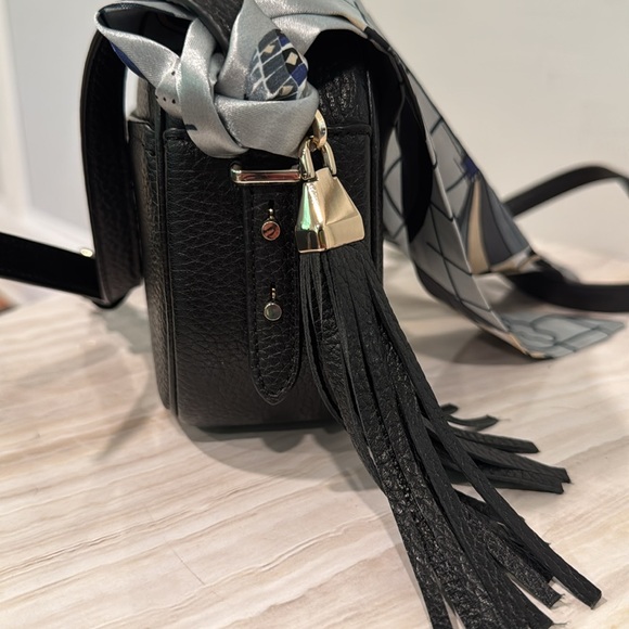 Kate Spade Bag Black Pebbled Leather Logo Camera Bag Crossbody Bag - Picture 7 of 17